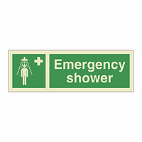 Emergency shower with text (Marine Sign)