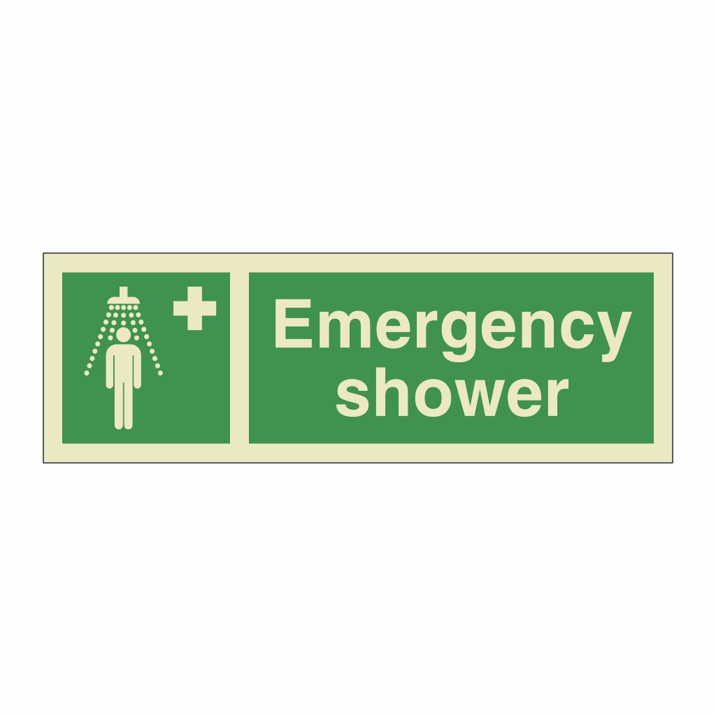 Emergency shower with text (Marine Sign)