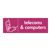 Telecoms & computers with phone and mouse icon sign