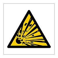 Explosive hazard warning symbol sign