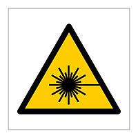 Laser beam hazard warning symbol sign