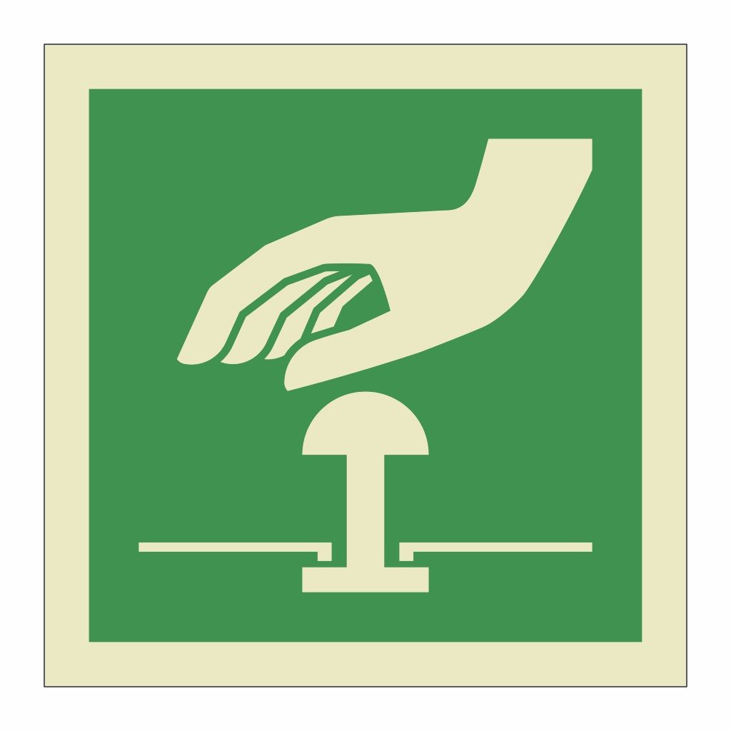 Emergency stop button symbol (Marine Sign) | British Safety Signs