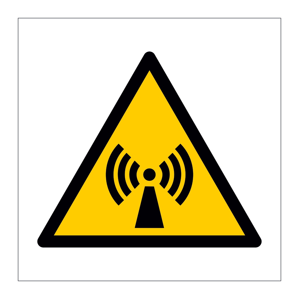 Non-ionising radiation hazard warning symbol sign