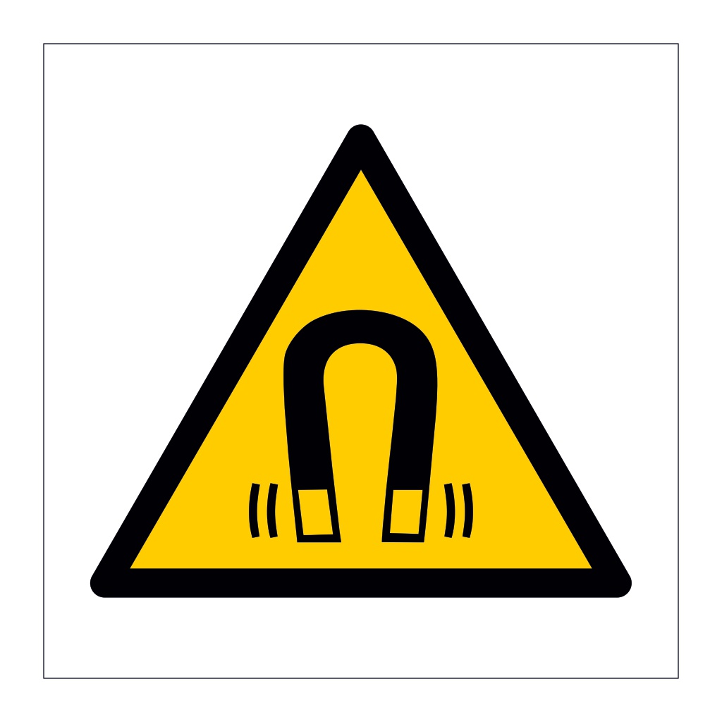 Magnetic field hazard warning symbol sign