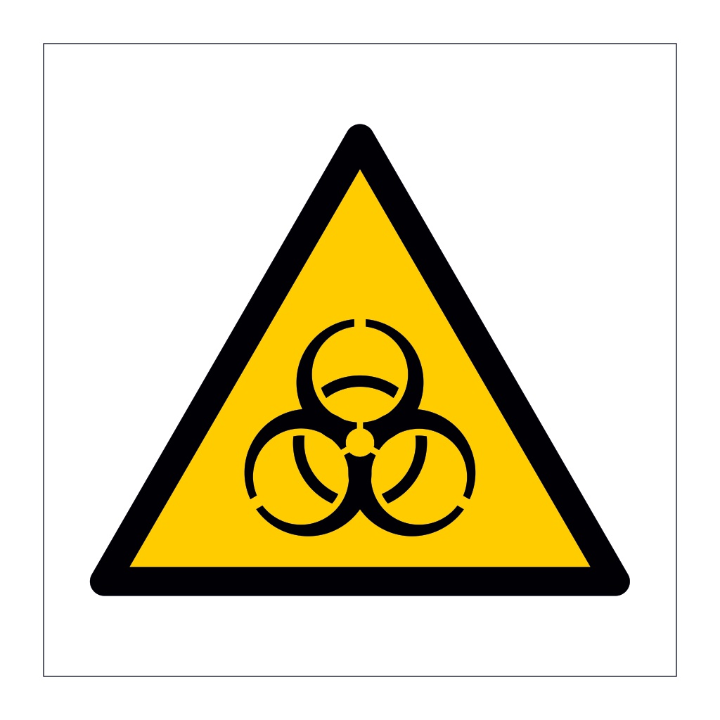 Biological hazard warning symbol sign