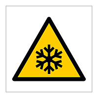 Low temperature freezing conditions hazard warning symbol sign