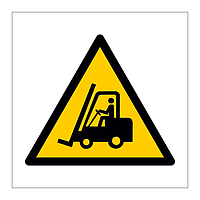 Forklift truck industrial vehicles hazard warning symbol sign