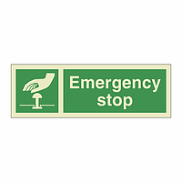 Emergency stop with text (Marine Sign)