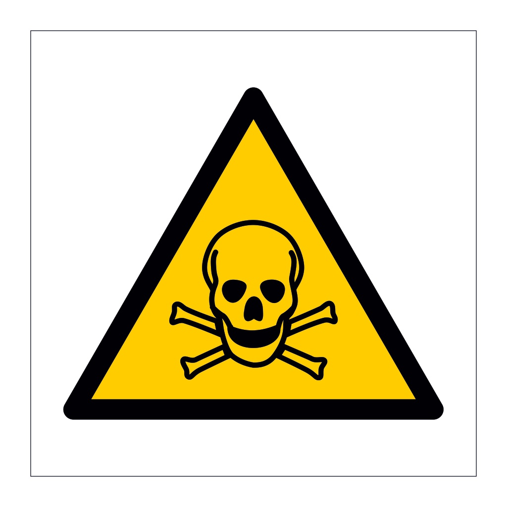 Toxic material hazard warning symbol sign