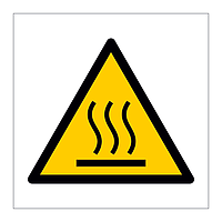 Hot surface hazard warning symbol sign