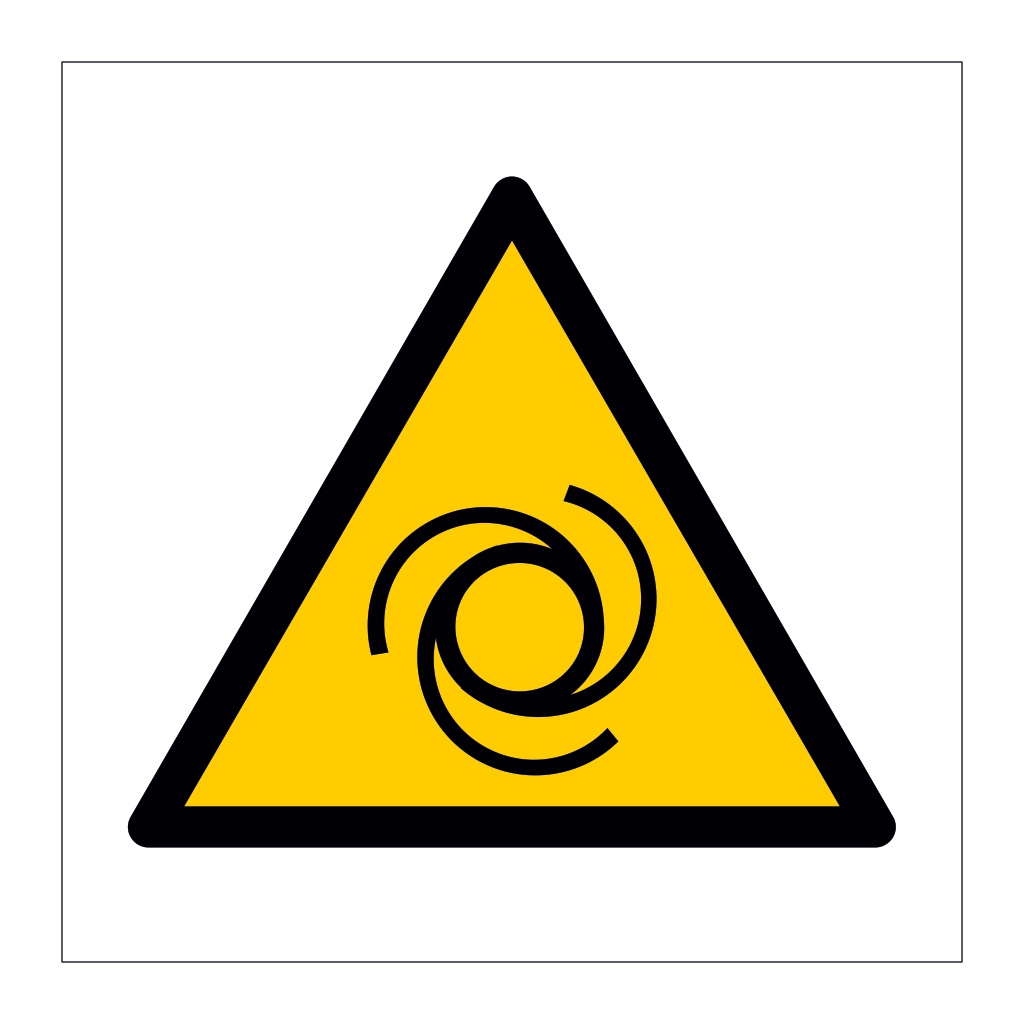 Automatic start up hazard warning symbol sign