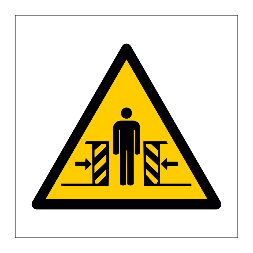 Crushing hazard warning symbol sign