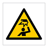Overhead obstacle hazard warning symbol sign