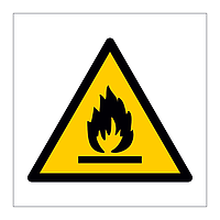 Flammable material hazard warning symbol sign