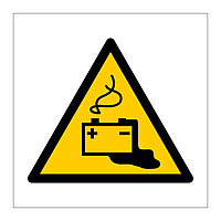 Battery charging hazard warning symbol sign