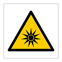 Optical radiation hazard warning symbol sign