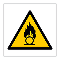 Oxidising substance hazard warning symbol sign