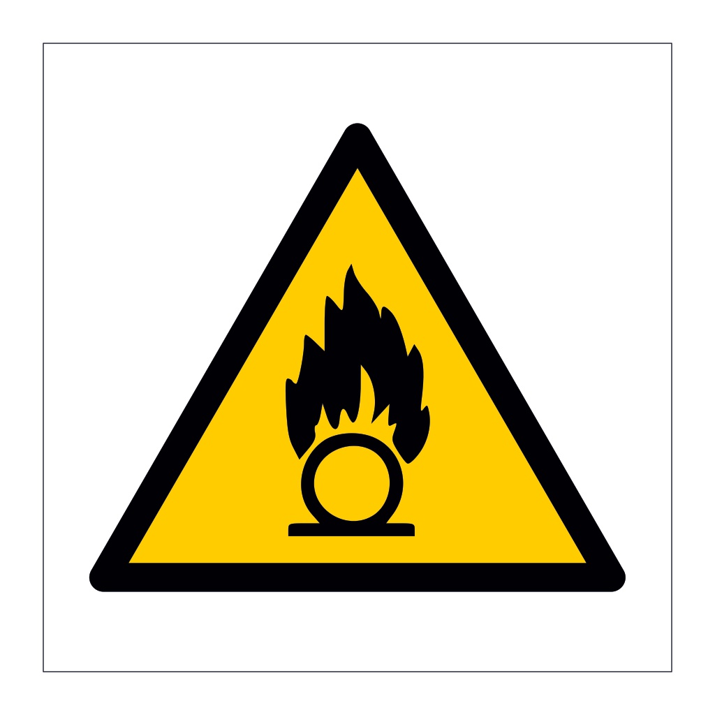 Oxidising substance hazard warning symbol sign