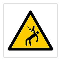 Electric shock hazard warning symbol sign