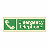 Emergency telephone with text (Marine Sign)