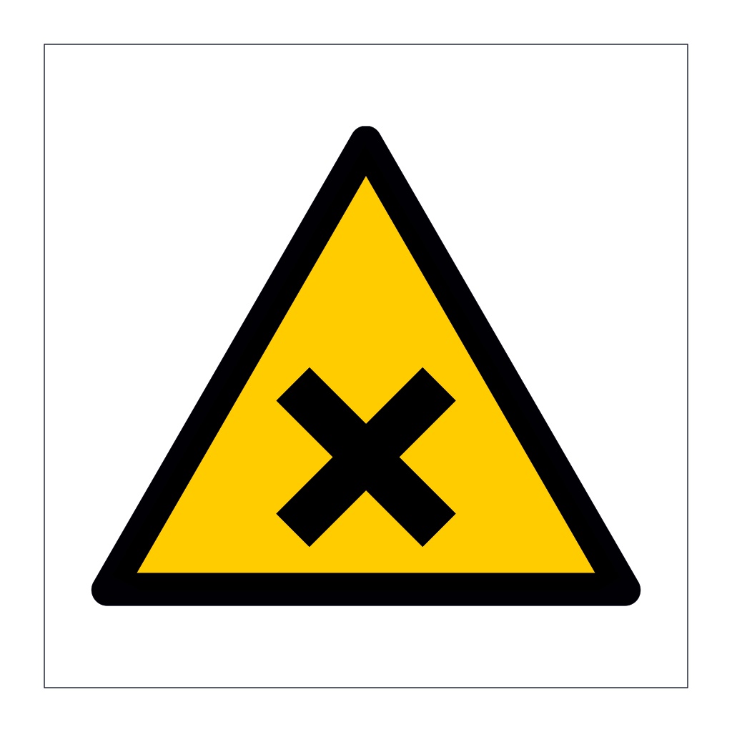 Irritant substance hazard warning symbol sign