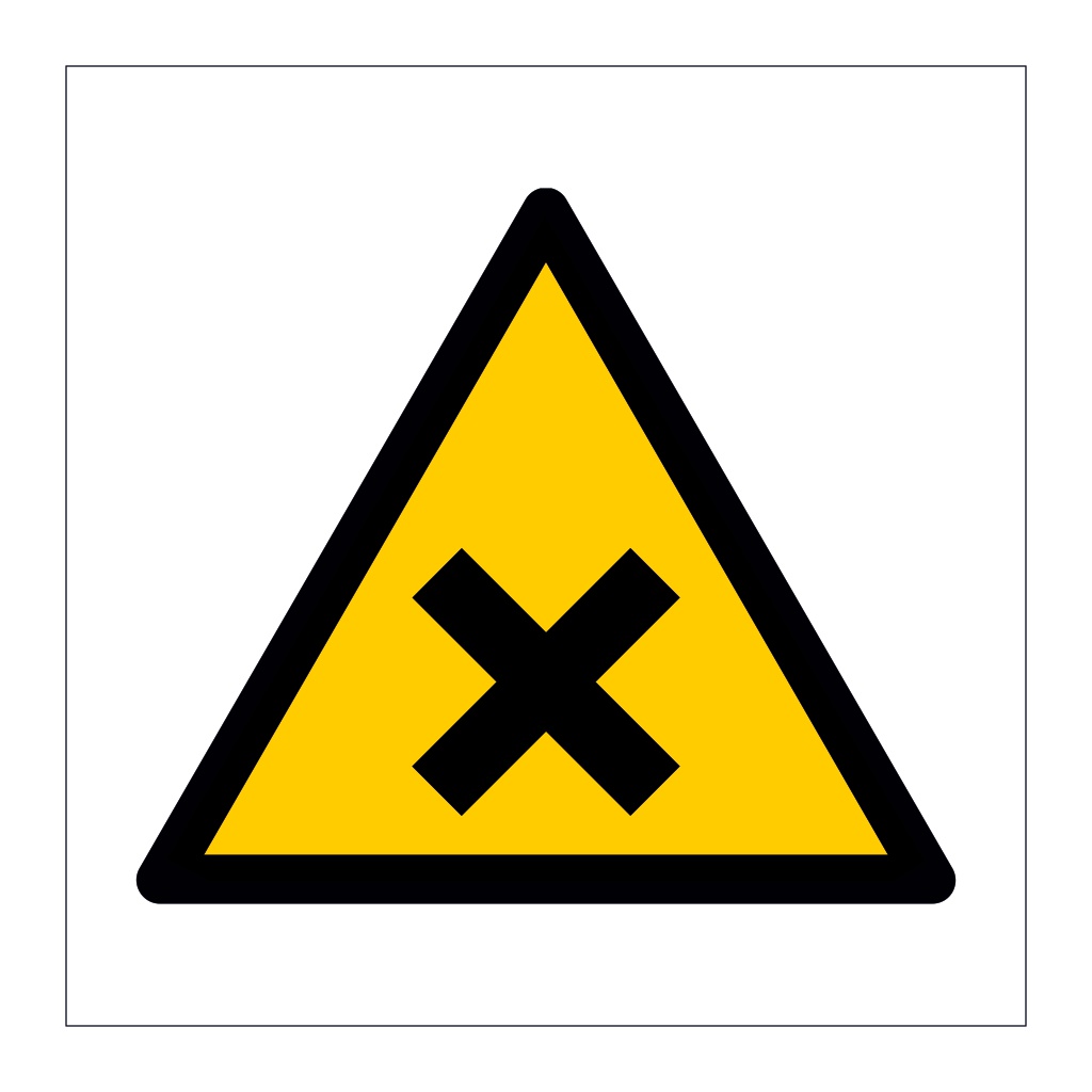 Irritant substance hazard warning symbol sign