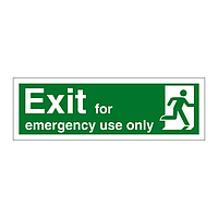Exit for emergency use only Running man right sign