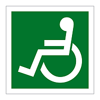 Escape route Wheelchair facing Left symbol sign