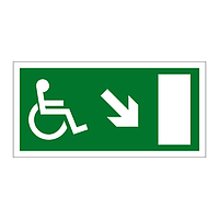 Disabled exit Arrow down right sign