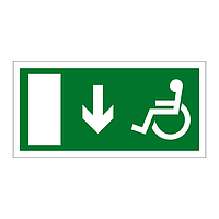 Disabled exit Arrow down sign