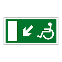 Disabled exit Arrow down left sign