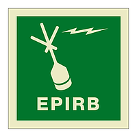 Emergency position indicating radio beacon EPIRB with text (Marine Sign)