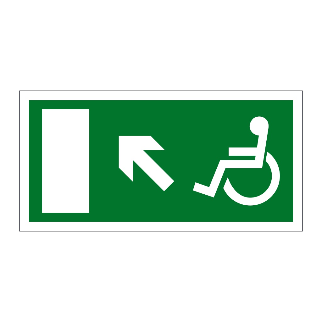 Disabled exit Arrow up left sign