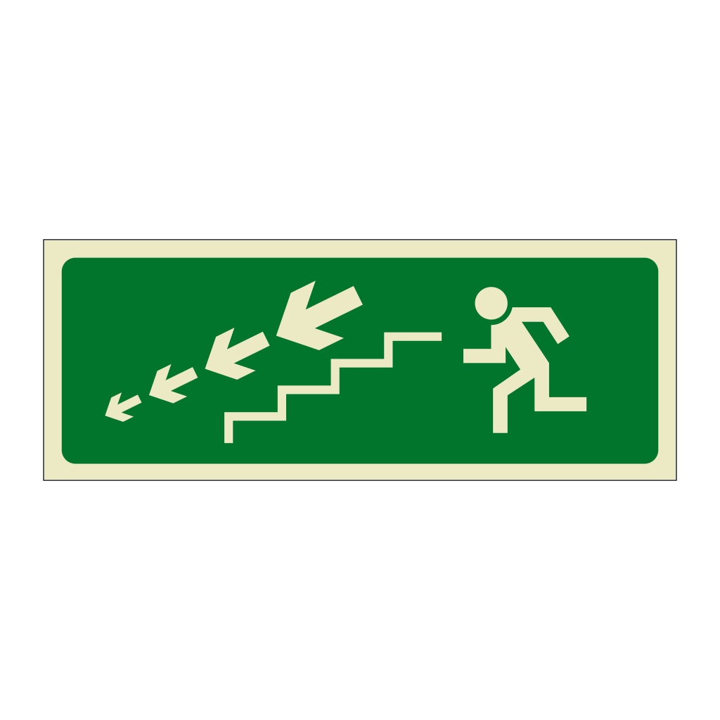 Running man down left (Marine Sign) | British Safety Signs