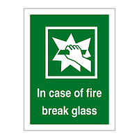 In case of fire break glass sign