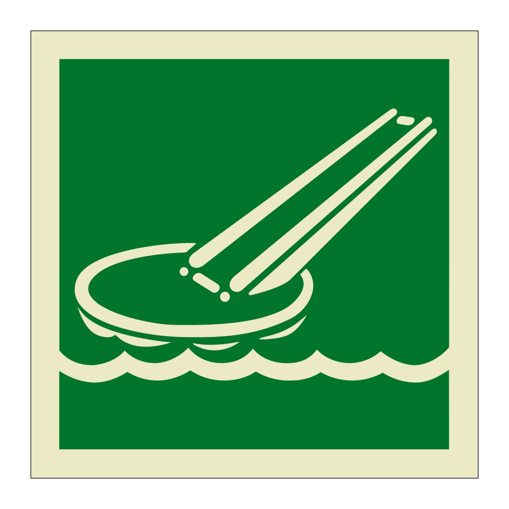 Evacuation slide symbol (Marine Sign)