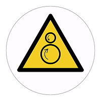 Counterdating rollers hazard warning symbol labels (Sheet of 18)