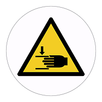 Crushing rotating parts hazard warning symbol labels (Sheet of 18)