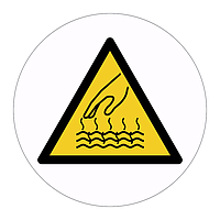 Hot surface hazard warning symbol labels (Sheet of 18)