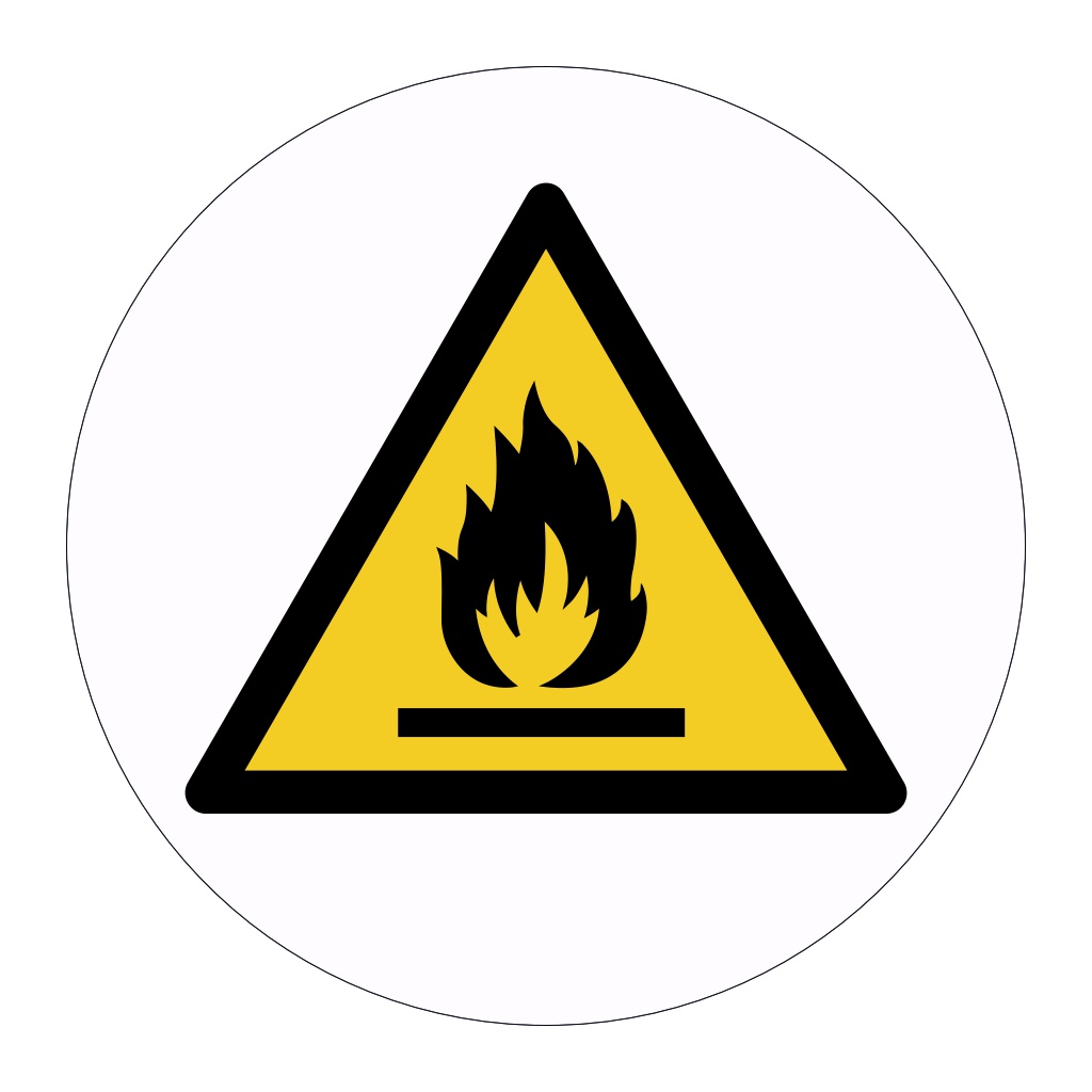 Flammable hazard warning symbol labels (Sheet of 18)