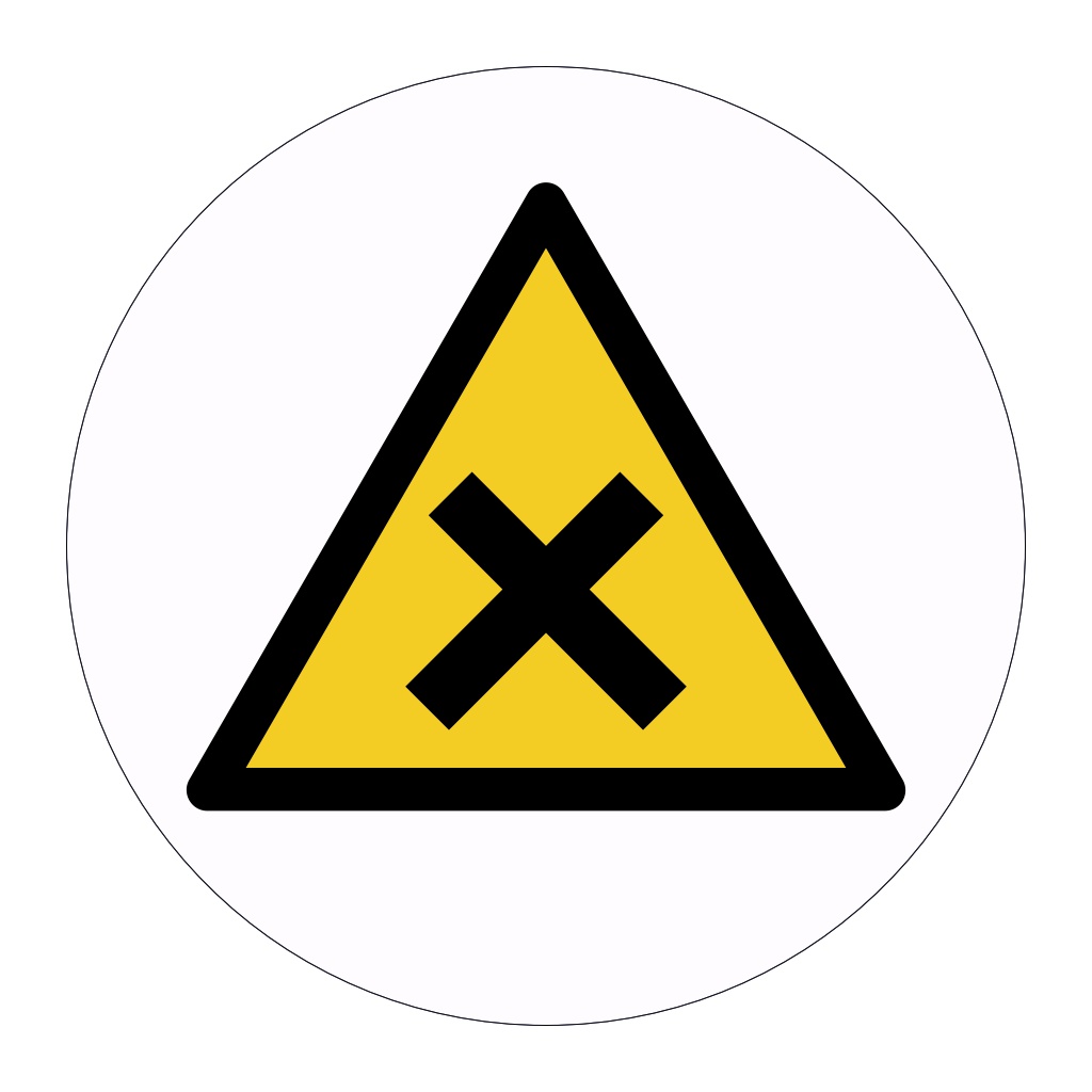 Irritant substance hazard warning symbol labels (Sheet of 18)