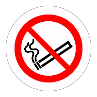 No Smoking symbol labels (Sheet of 18)