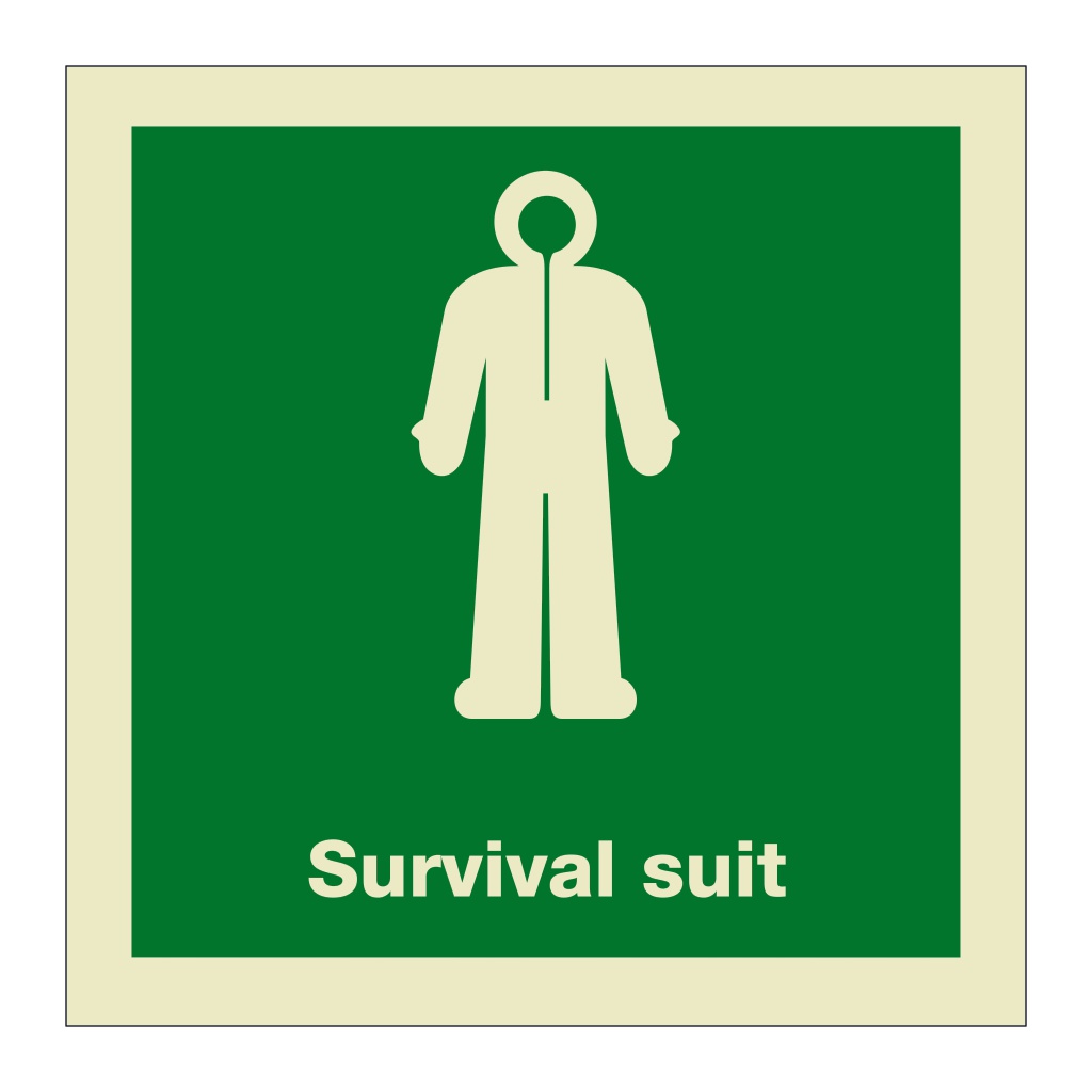 Survival suit with text (Marine Sign)