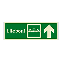 Lifeboat with Up directional arrow (Marine Sign)