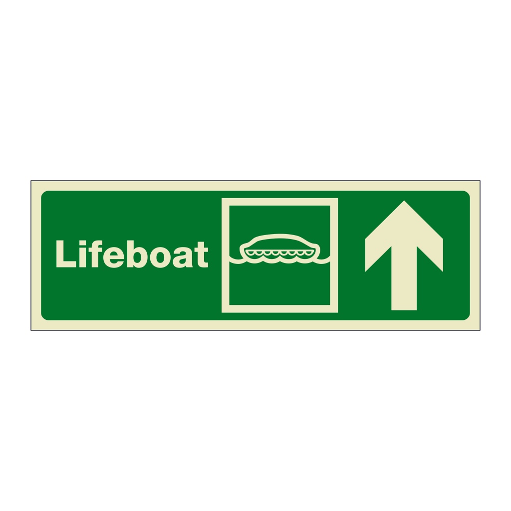 Lifeboat with Up directional arrow (Marine Sign)