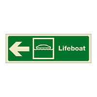 Lifeboat with left directional arrow (Marine Sign)