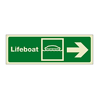 Lifeboat with right directional arrow (Marine Sign)