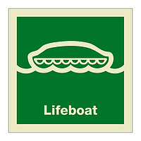 Lifeboat with text (Marine Sign)