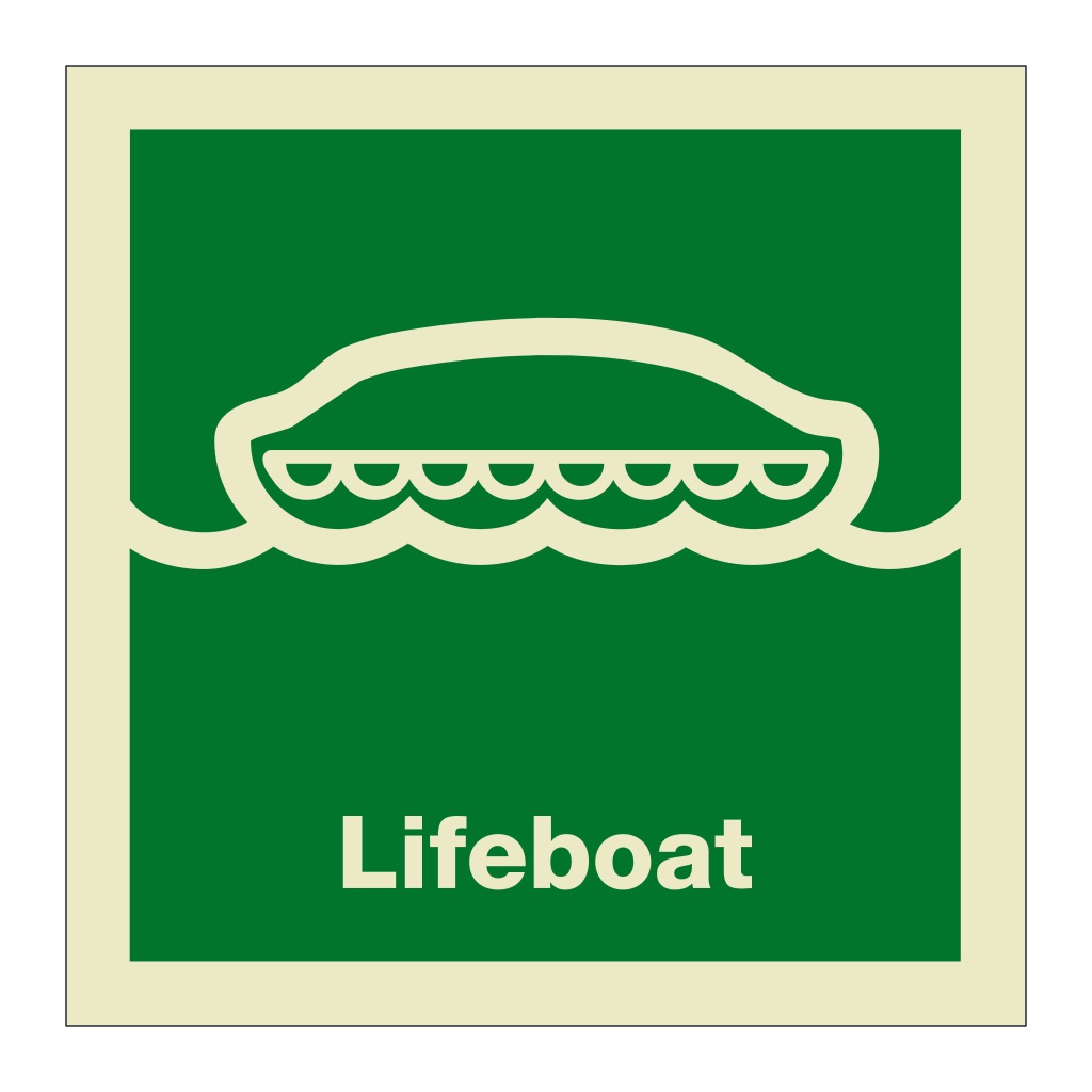 Lifeboat with text (Marine Sign)