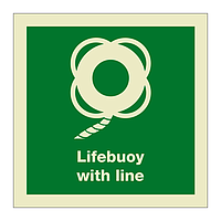 Lifebuoy with line with text 2019 (Marine Sign)